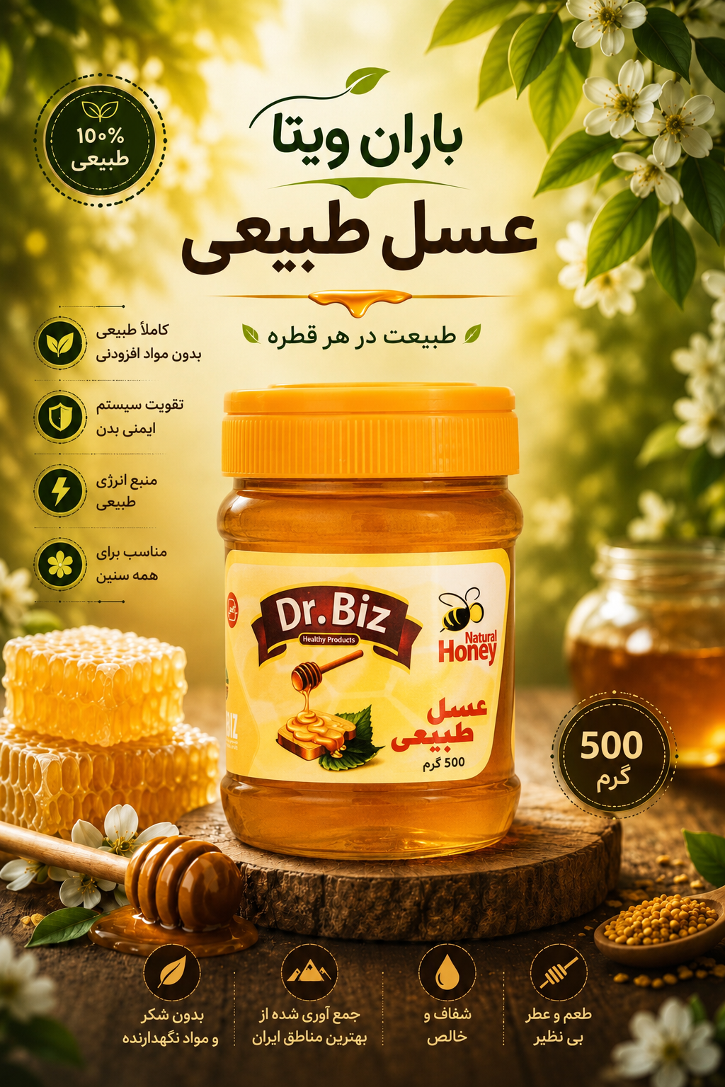عسل استاندارد 500 گرمی Dr.BIZ