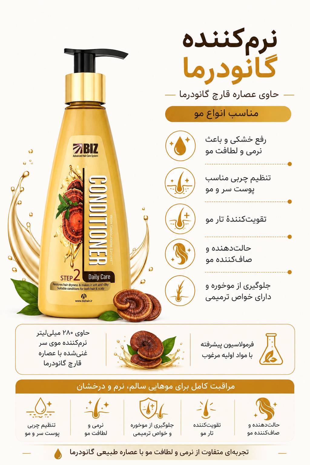 شامپو روزانه گانودرما بیز ۳۵۰ میلی‌لیتر