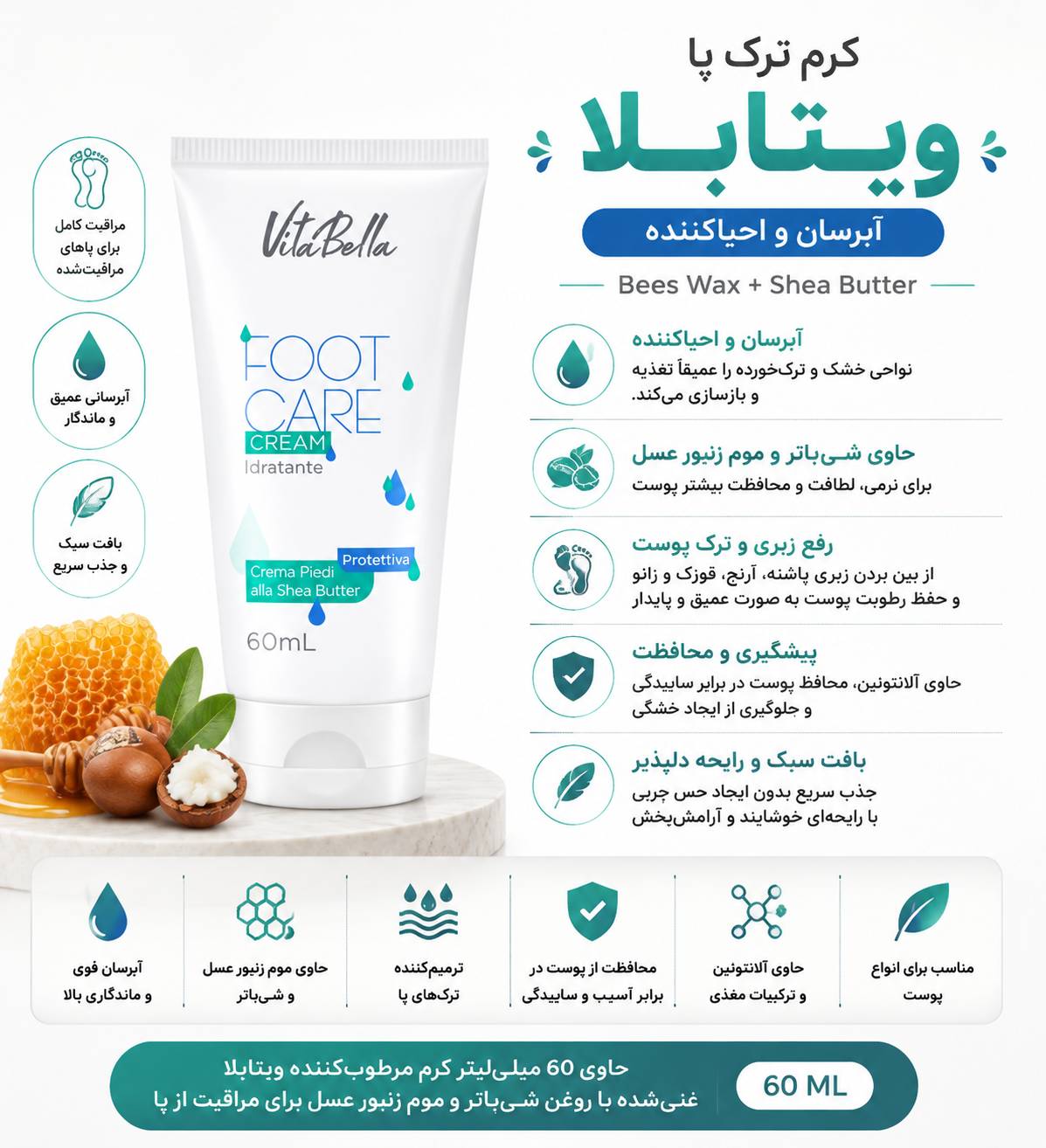 کرم پا ویتابلا ۶۰ میلی تیوپی