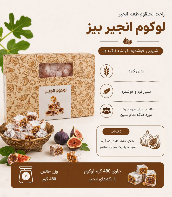 لوکوم انجیر 450 گرمی Dr.BIZ
